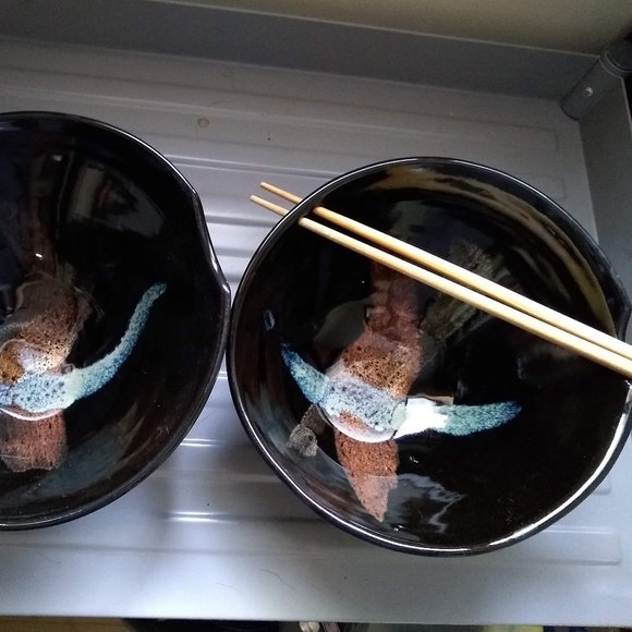 vintage Studio 55 set of 2 large Splash stir fry bowls NWOT - Picture 1 of 10
